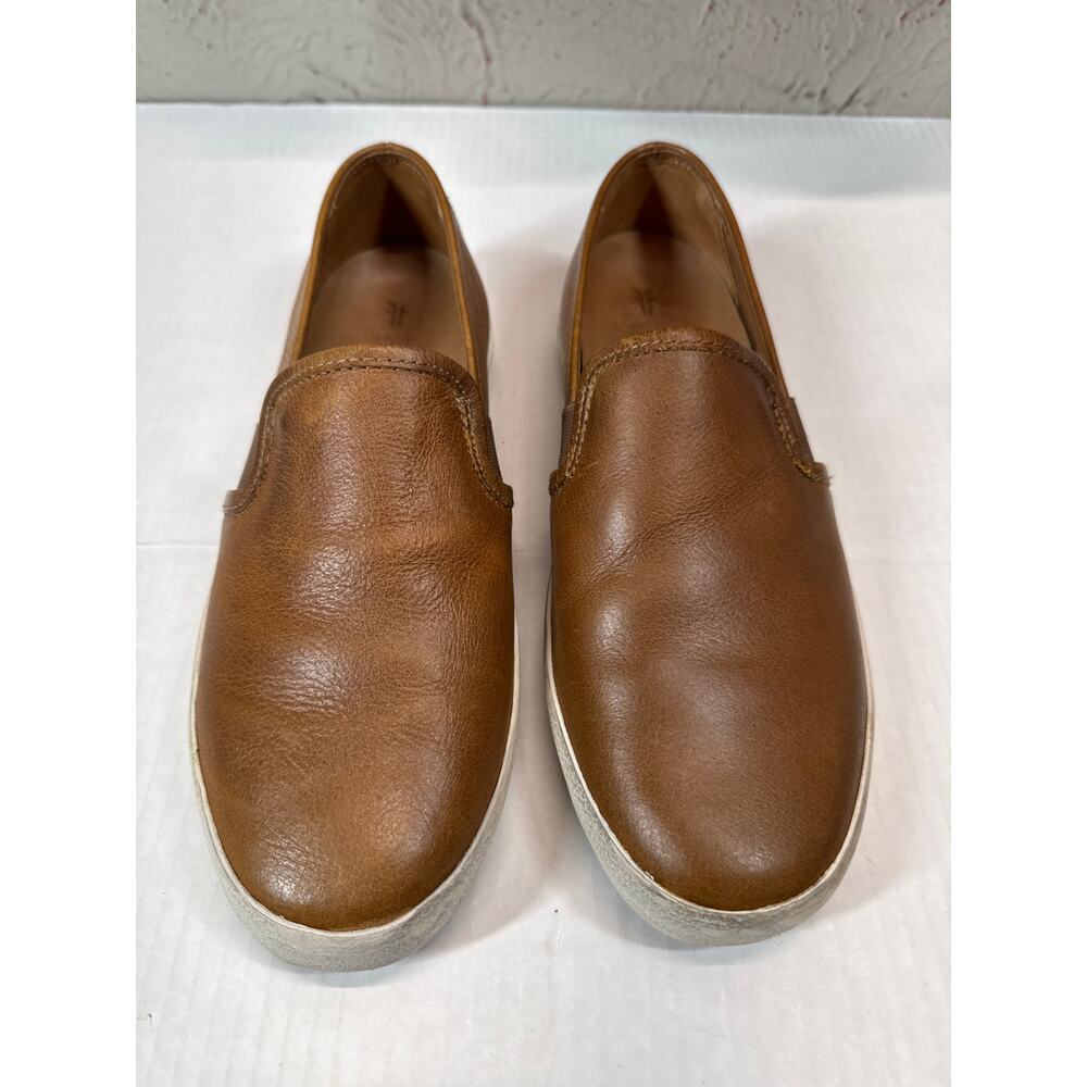 Frye Dylan Womens Brown Cognac Fashion Sneaker‎ Slip On Shoe Size 9